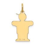 14k The Kids Small Heart Shirt Boy Engravable Hugs Charm - Image 4