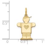 14k The Kids Small Heart Shirt Boy Engravable Hugs Charm - Image 3