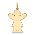 14k The Kids Small Heart Dress Girl Engravable Love Charm - Image 4