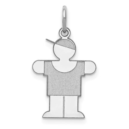 Sterling Silver Rhodium-plated Hugs Kid Charm