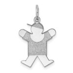 Sterling Silver Rhodium-plated Joy Kid Charm