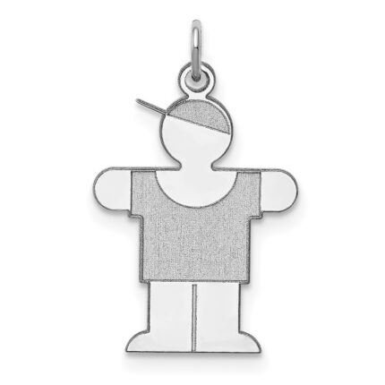 Sterling Silver Rhodium-plated Hugs Kid Charm