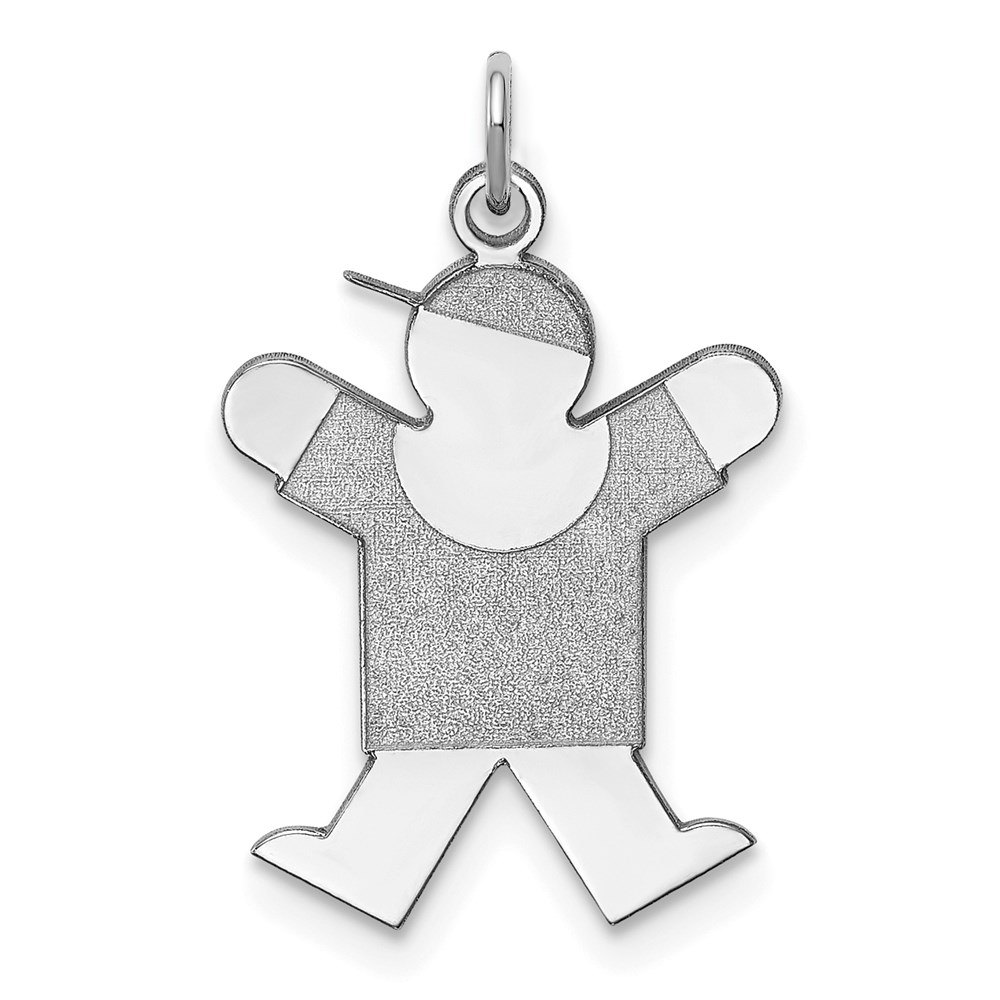 XK1217SS.jpg Sterling Silver Rhodium-plated Joy Kid Charm - Image 1