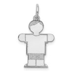 Sterling Silver Rhodium-plated Kid Charm