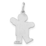 Sterling Silver Rhodium-plated Kid Charm - Image 4