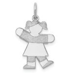 Sterling Silver Rhodium-plated Kid Charm