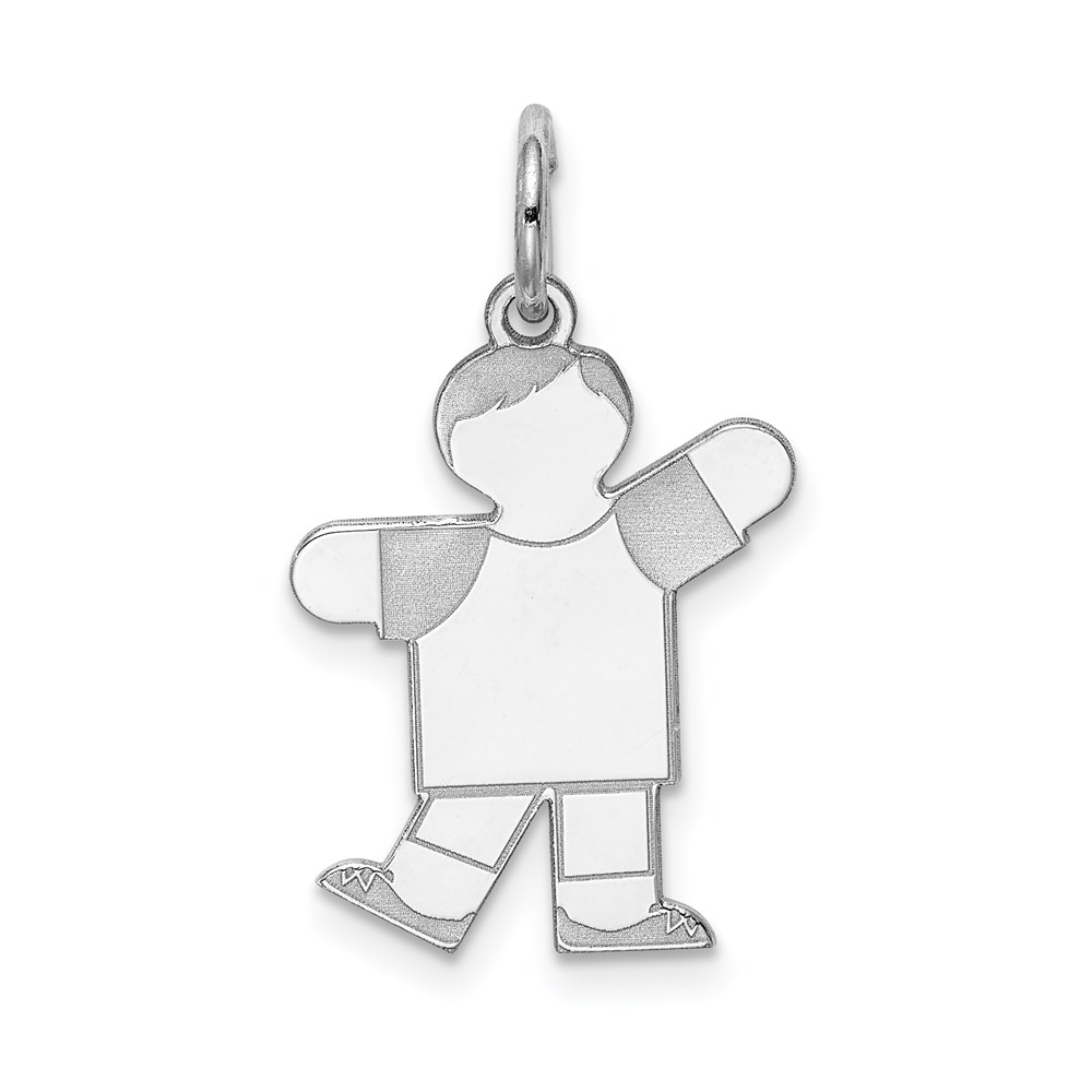 XK1570SS.jpg Sterling Silver Rhodium-plated Kid Charm - Image 1