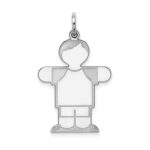 Sterling Silver Rhodium-plated Kid Charm