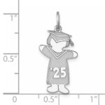 Sterling Silver Rhodium-plated Class of 2025 Girl Cuddle Charm - Image 4