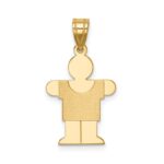 14k The Kids Solid Satin Small Boy Engravable Hugs Charm