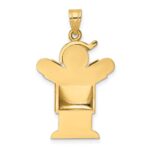 14k The Kids Puffed Boy with Hat on Right Engravable Love Charm - Image 4