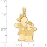 14k The Kids Big Girl and Little Boy Engravable Hugs Charm - Image 3