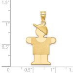 14k The Kids Solid Engravable Medium Boy with Hat on Right Hugs Charm - Image 3