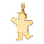 14k The Kids Solid Engravable Medium Boy with Hat on Left Kiss Charm - Image 4