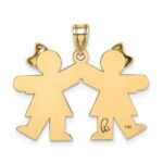 14k The Kids Solid Engravable Small Double Girls Kiss Charm - Image 4