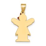 14k Two-tone The Kids Small Girl with Ruffles and Bow on Right Engravable Love Charm - Image 4