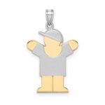 14k Two-tone The Kids Small Boy with Hat on Right Engravable Love Charm