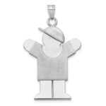 14k White Gold The Kids Large Boy with Hat on Right Engravable Love Charm