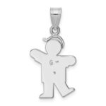 14k White Gold The Kids Small Boy with Hat on Left AA Diamond Kiss Charm - Image 4