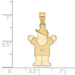 14k The Kids Small Boy with Hat on Right A Diamond Love Pendant - Image 3