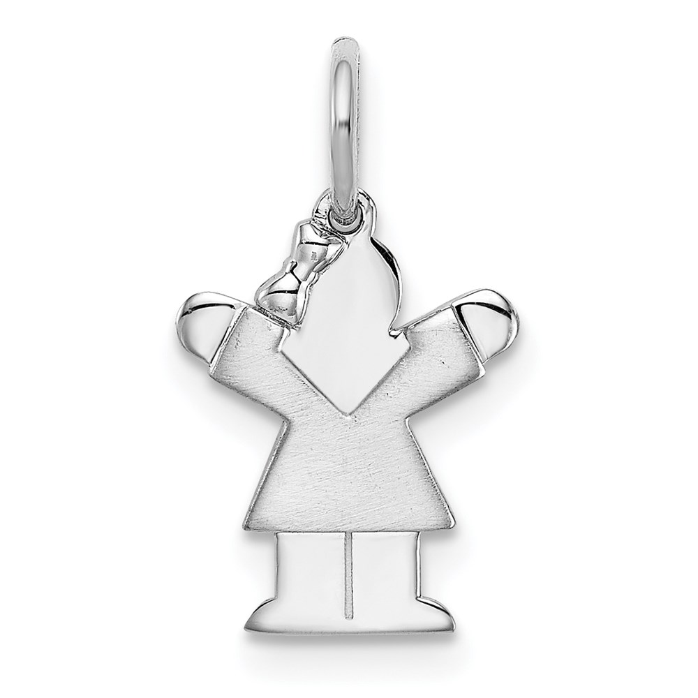 XK841.jpg 14k White Gold The Kids Mini Girl Love Charm - Image 1