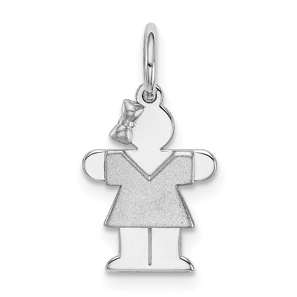 XK845.jpg 14k White Gold The Kids Mini Girl Hugs Charm - Image 1