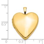 14K Polished Plain 20mm Heart Locket - Image 5