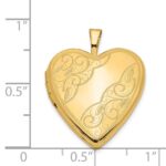 14k Polished Swirl Design 20mm Heart Locket - Image 5