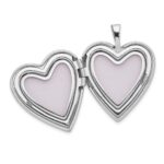 14K White Gold Diamond Star with Side Swirl Edge 20mm Heart Locket - Image 4