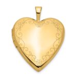 14K Floral Vine Border 20mm Heart Locket