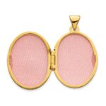 14k with White Rhodium Brushed and Polished Diamond Stars 21mm Oval Locket - Image 3