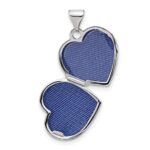 14k White Gold Reversible Swirl Design 15mm Heart Locket - Image 5