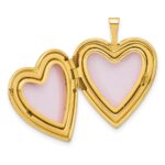 14K Textured and Polished Heart Border 20mm Heart Locket - Image 4