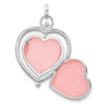 14K White Gold Floral SPECIAL MUM and Tree in Spinning Frame Reversible 15mm Heart Locket - Image 5