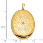 14k Polished Floral Scrolled 20mm Oval Locket - Image 5