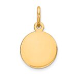 14k Plain .018 Gauge Round Engravable 10mm Disc Charm