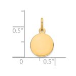 14k Plain .018 Gauge Round Engravable 10mm Disc Charm - Image 2