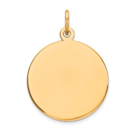 14k Plain .027 Gauge Round Engravable 18mm Disc Charm