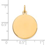 14k Plain .011 Gauge Round Engravable 18mm Disc Charm - Image 2