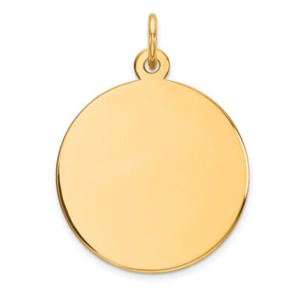 14k Plain .027 Gauge Round Engravable 19mm Disc Charm