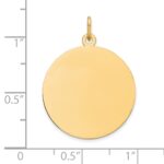 14k Plain .009 Gauge Round Engravable 23mm Disc Charm - Image 2