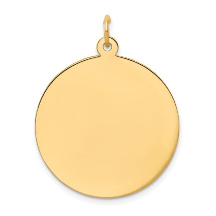 14k Plain .018 Gauge Round Engravable 25mm Disc Charm