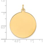 14k Plain .035 Gauge Round Engravable 25mm Disc Charm - Image 2