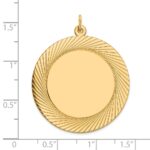 14k Etched Design Edge .035 Gauge Round Engravable 33mm Disc Charm - Image 2