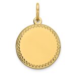 14k Plain with Zig-Zag Edge .018 Gauge Engravable Round 13mm Disc Charm - Image 2