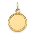 14k Plain with Zig-Zag Edge .027 Gauge Engravable Round 13mm Disc Charm