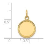 14k Plain with Zig-Zag Edge .011 Gauge Engravable Round 13mm Disc Charm - Image 2