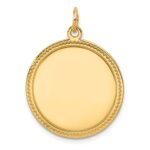14k Plain with Zig-Zag Edge .035 Gauge Engravable Round 23mm Disc Charm - Image 2