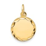 14k Etched Edge .018 Gauge Engravable Round 13mm Disc Charm