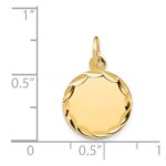 14k Etched Edge .013 Gauge Engravable Round 13mm Disc Charm - Image 3